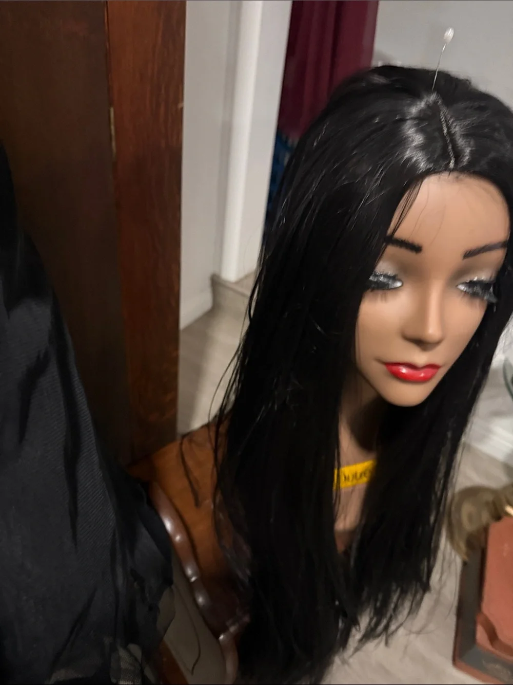 Elegant Black Halter Witch Dress w/ Wig